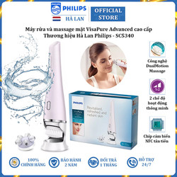 Máy rửa và massage mặt VisaPure Advanced cao cấp. Thương hiệu Hà Lan Philips_SC5340