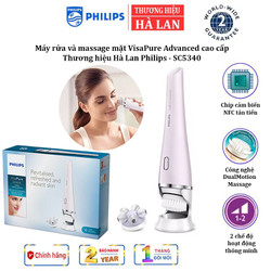 Máy rửa và massage mặt VisaPure Advanced cao cấp. Thương hiệu Hà Lan Philips_SC5340