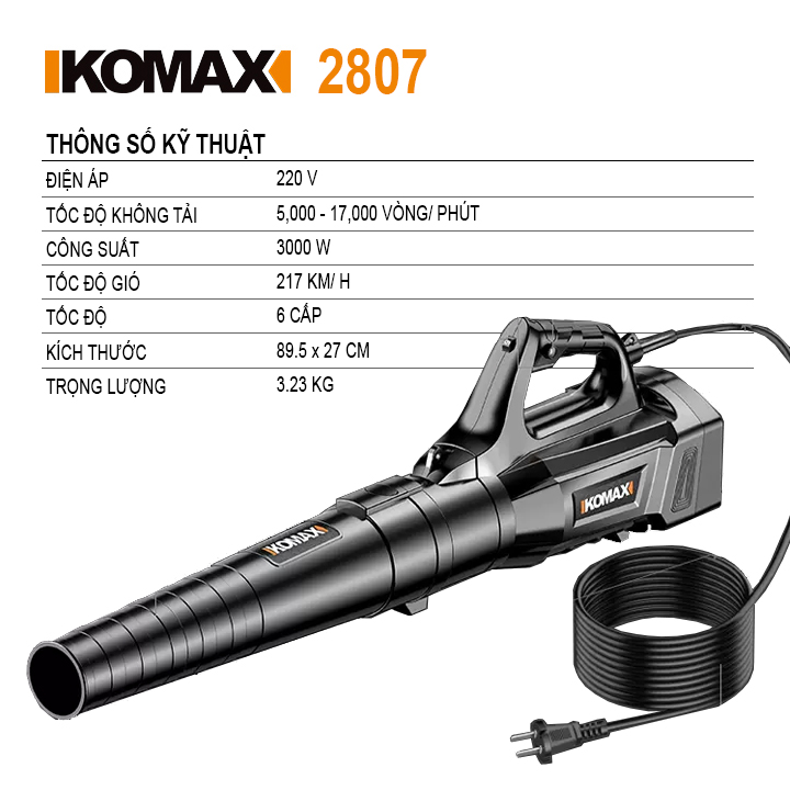 Máy Thổi Bụi Có Điều Tốc Komax 2807 (Mã SP: A180444)