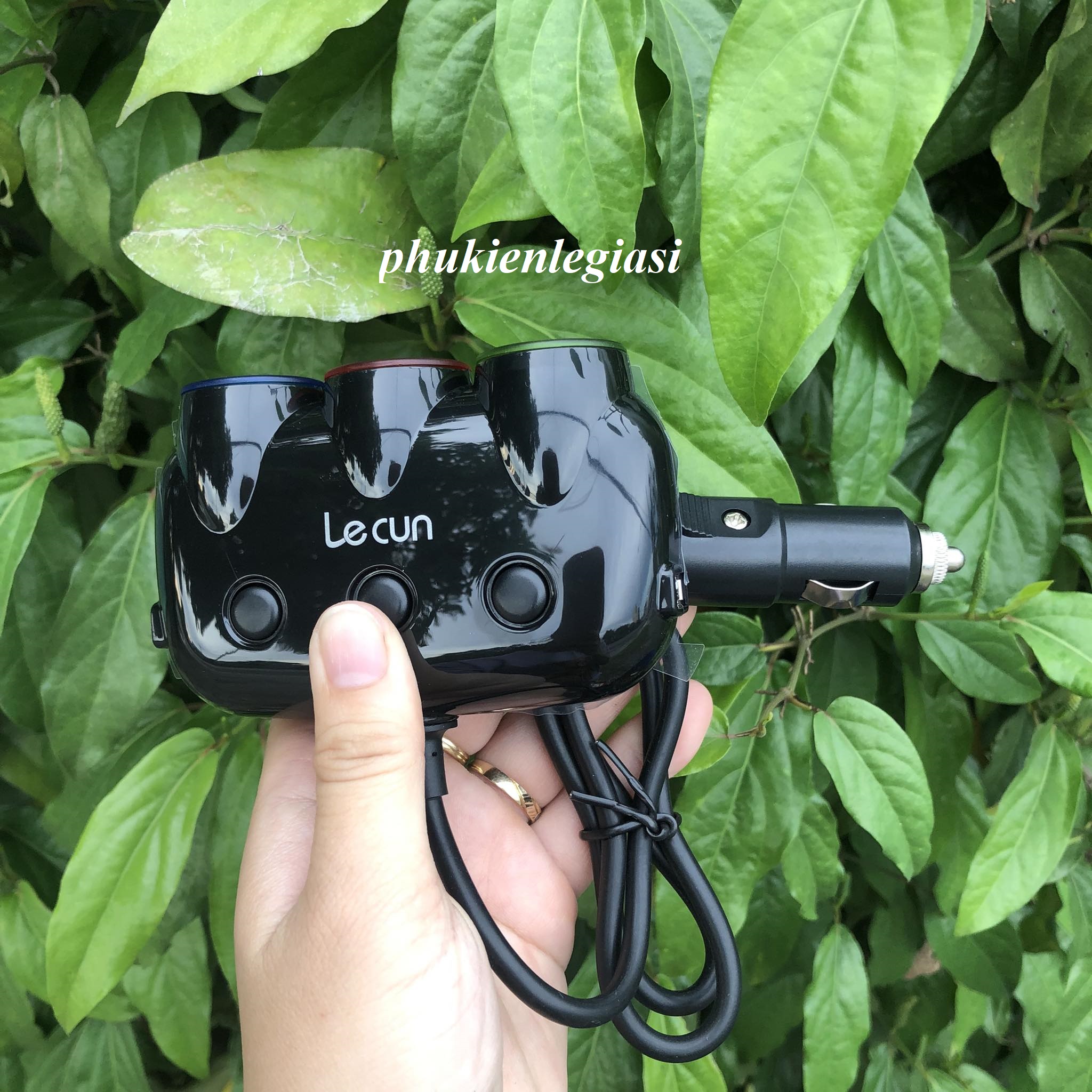 Bộ Sạc Oto 2 cổng usb 3 cổng chia Lecun SC60 (Mã SP: lecun-SC60)