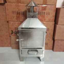 Dụng cụ hoa Lò đôt vàng mã bằng inox cao 52 cm rộng 22 x 16 cm