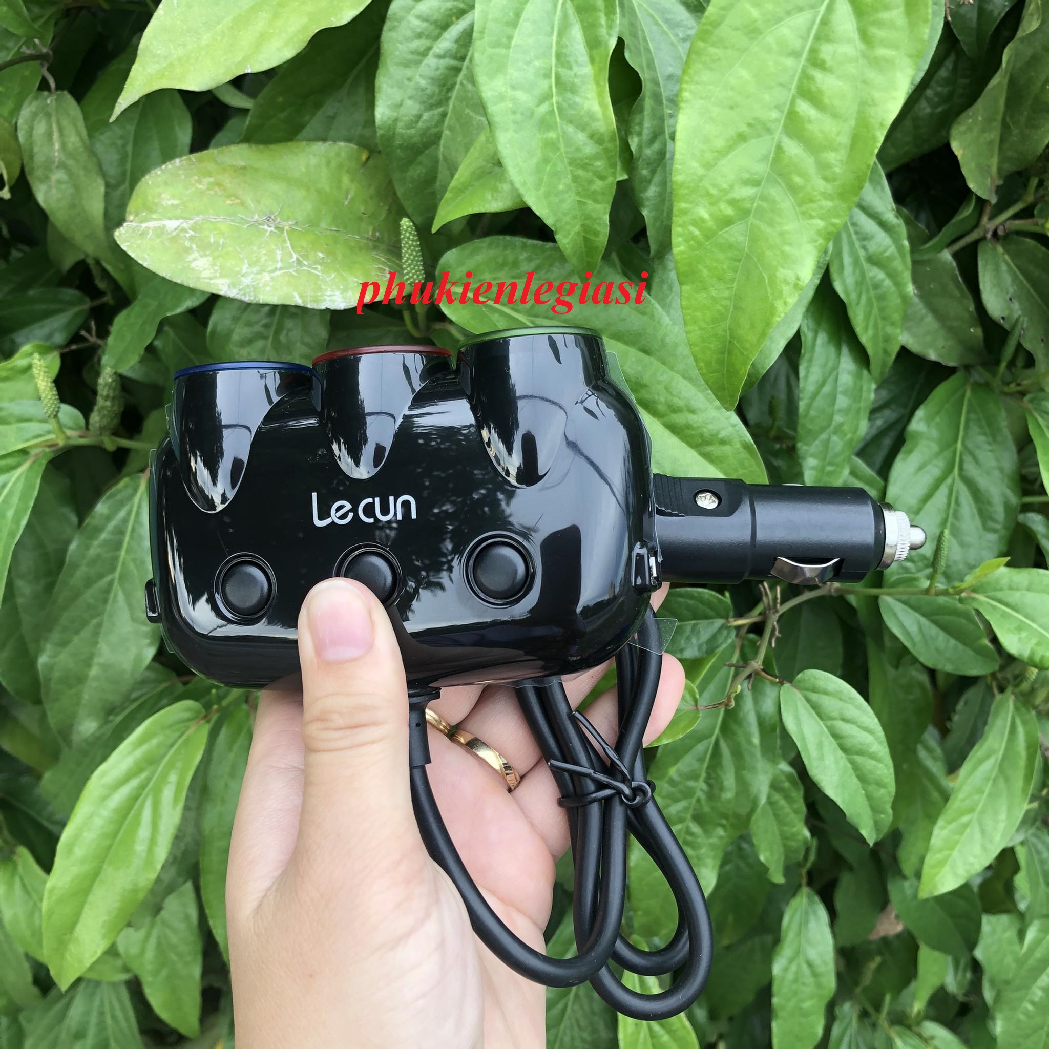 Bộ Sạc Oto 2 cổng usb 3 cổng chia Lecun SC60 (Mã SP: lecun-SC60)