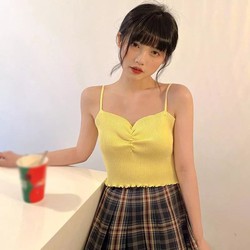 Áo 2 dây dáng ngắn nhiều màu sắc thời trắng mùa hè cho nữ