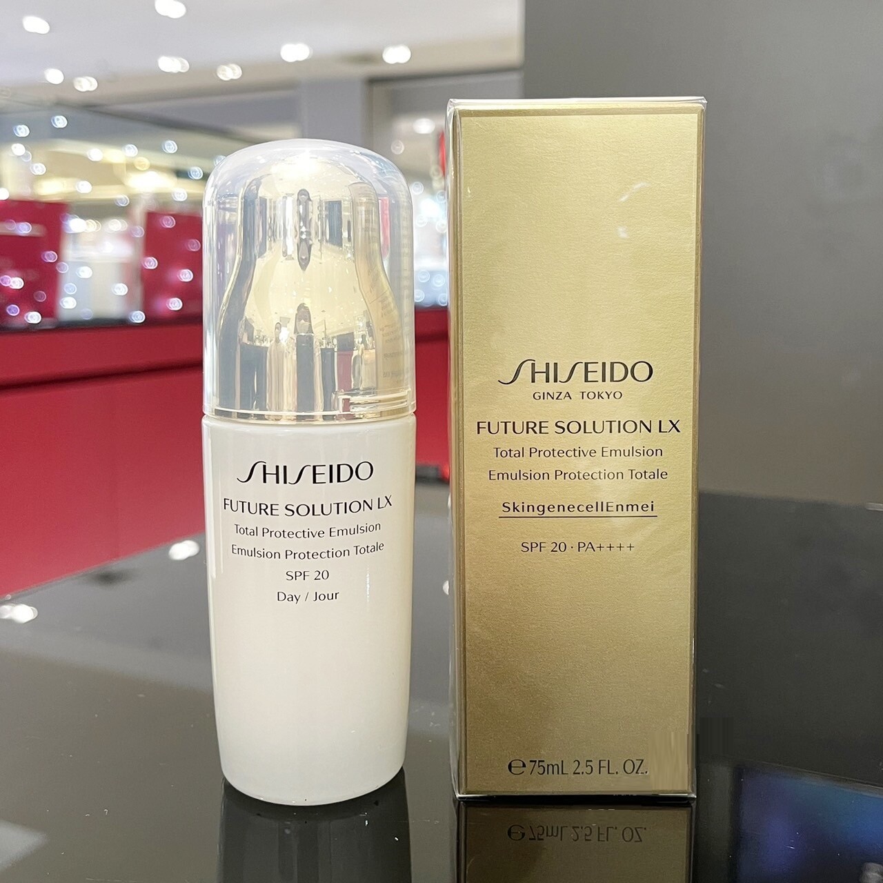 Sữa dưỡng da ban ngày đa chức năng Shiseido Future Solution LX Total Protective Emulsion E SPF 20 của Nhật chai mini 15ml và fullsize 75ml (Mã SP: Sữa dưỡng Shiseido Future Solution Emulsion)