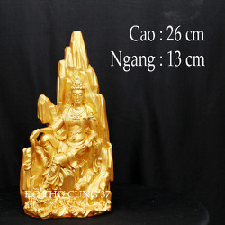 [ Cao 26 cm ] Tượng quan âm tự tại [ Bột đá + composite ]