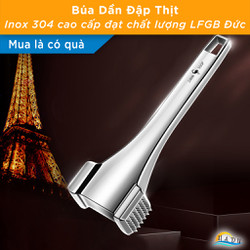 Búa Dần Đập Thịt Inox 304 Cao Cấp Đạt Chất Lượng LFGB Đức SSGP