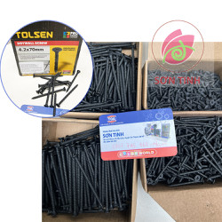 (bán lẻ 50 con)  Vít đen TOLSEN 54051 54055 54057 54058 vặn gỗ, bắn gỗ bắt tắc kê nhựa