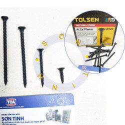 Vít đen TOLSEN 3.5 4.2mm vặn gỗ, bắn gỗ tường (50 con) bắt tắc kê nhựa