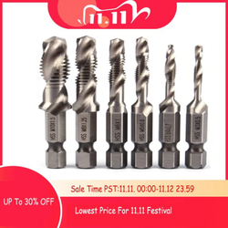 mũi khoan taro ren-Bộ 6 mũi khoan Taro M3-M10 thép HSS 6542 phủ Titanium, tạo ren trên sắt-inox-nhôm-gang-nhựa