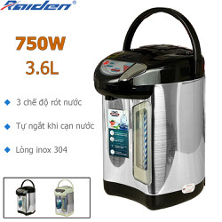 Bình thủy điện 3.6L Ladomax HA-1636 thiết kế 3 lớp giữ ấm, ruột bình inox 304, có 3 chế độ rót