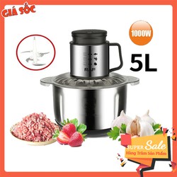 Máy xay thịt hành tỏi cối inox 304 5L g suất lớn 1000W SOKANY