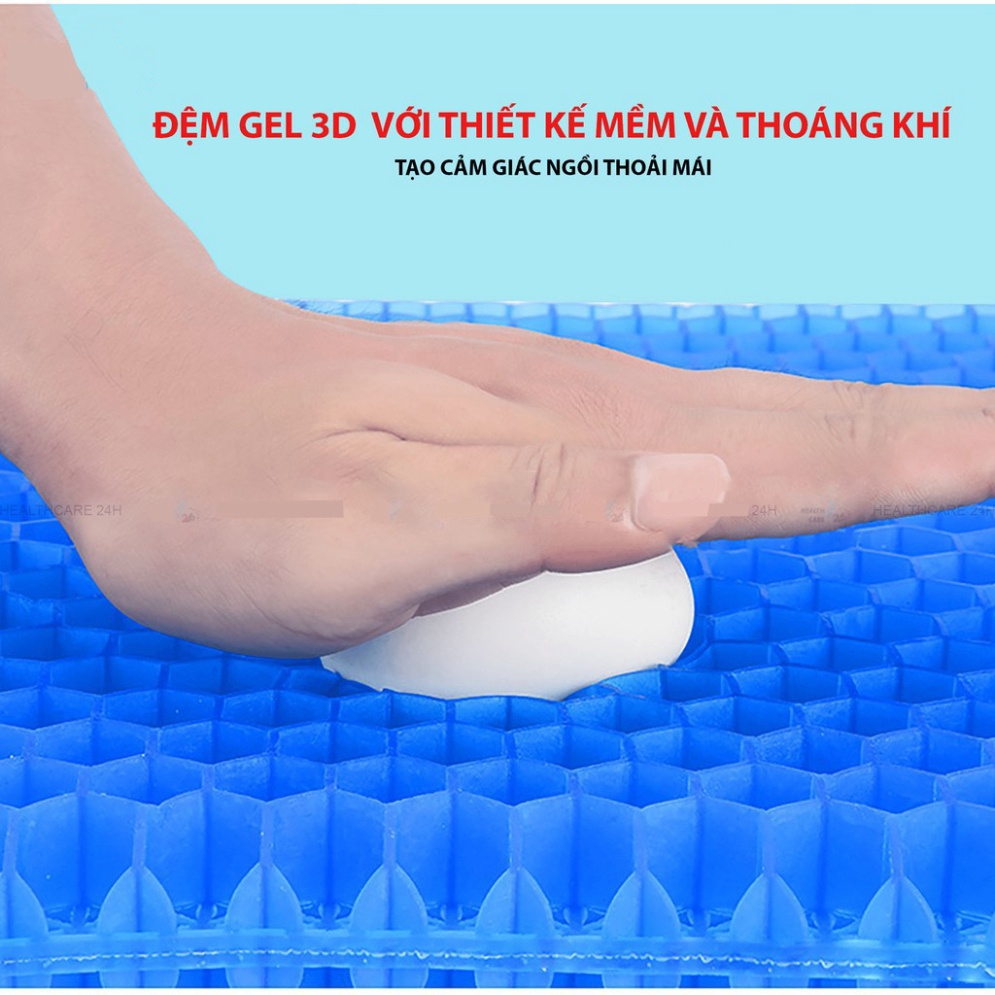 Đệm Ngồi 3D Silicon Cao Cấp, Đệm Lót Mông Thoáng Khí Chống Đau Mỏi - Đệm Ngồi Cấu Trúc Tổ Ong 3D - S228