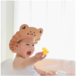 Mũ Gội Đầu Chắn Nước Cho Bé Hình Gấu Bằng Xốp Siêu Nhẹ Phong Cách Hàn Quốc