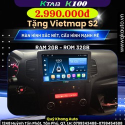 Màn Hình Android KIA SORENTO 2012 K100 Kèm Dưỡng Chạy Sim 4G, Thu Phát Wifi