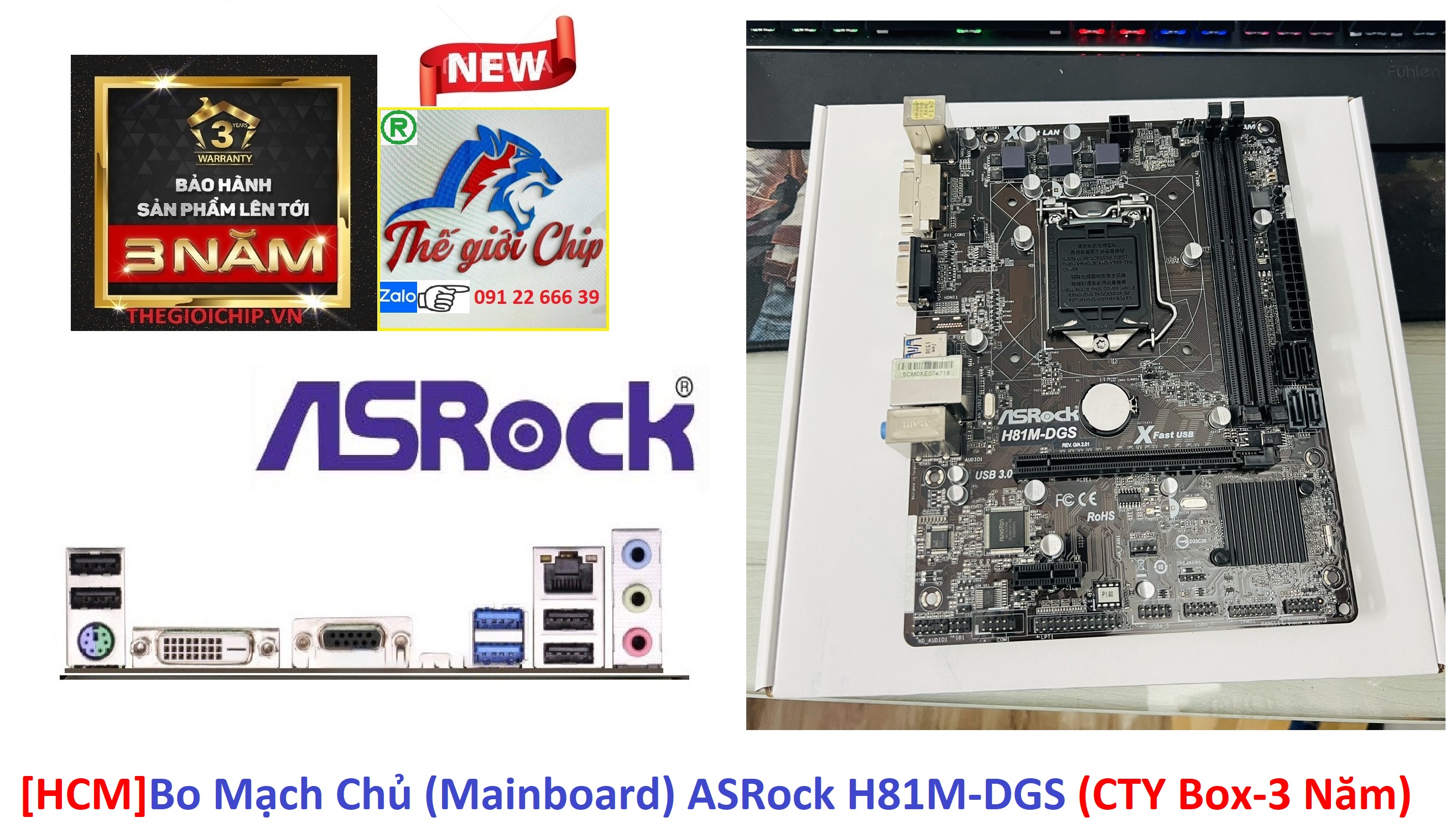 [HCM]Bo Mạch Chủ (Mainboard) ASRock H81M (CTY Box-3 Năm) (Mã SP: H81M/DGS)