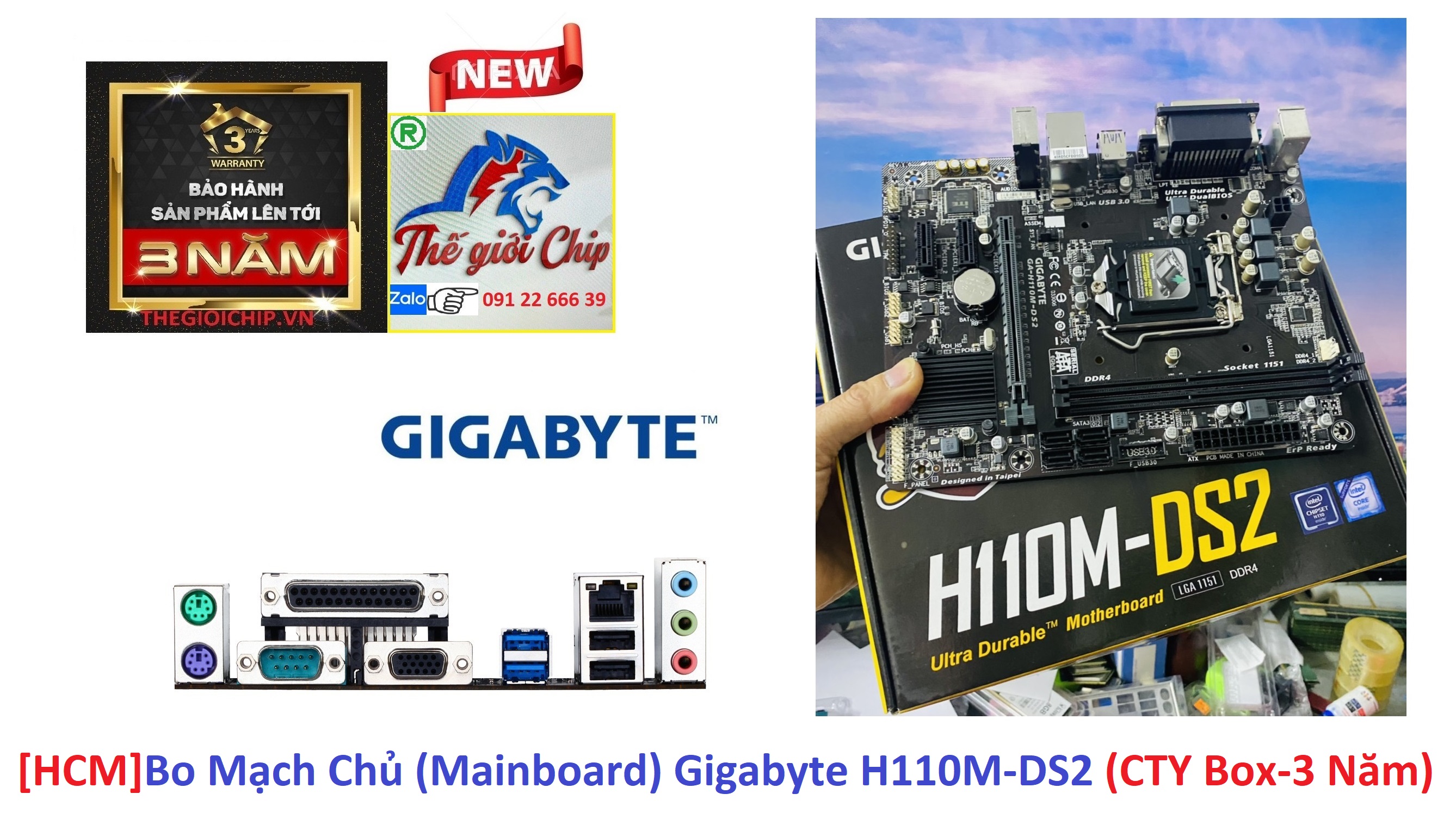 [HCM]Bo Mạch Chủ (Mainboard) Gigabyte H110M-DS2 (CTY Box-3 Năm) (Mã SP: H110M-DS2)