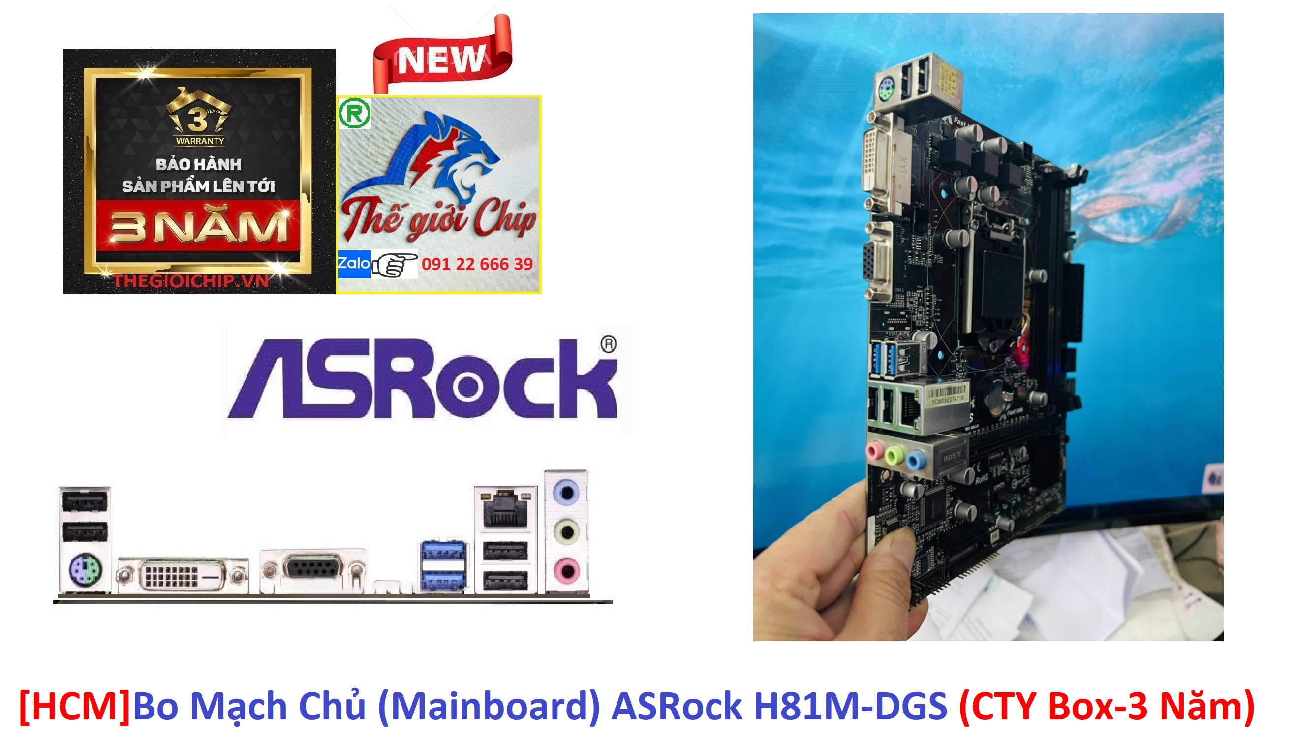 [HCM]Bo Mạch Chủ (Mainboard) ASRock H81M (CTY Box-3 Năm) (Mã SP: H81M/DGS)