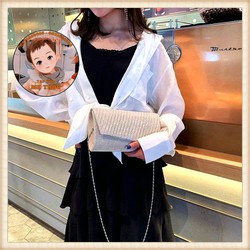 Clutch, túi xách đeo chéo, ví dài da Pu nữ cầm tay nặp sọc kim tuyến cao cấp, sang trọng D&H STORE CSOC2334