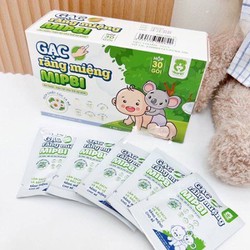 Gạc rơ lưỡi Mipbi hộp 30 gói Rơ lưỡi Mipbi an toàn tiện lợi cho trẻ sơ sinh