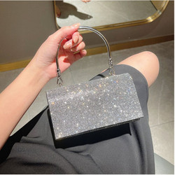 Clutch nữ, ví cầm tay quai xoắn lấp lánh cao cấp phù hợp đi tiệc, party sang trọng quai kim loại  CXOAN34