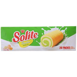 Bánh Bông Lan Cuộn Kem Solite Vị Lá Dứa (Hộp 20 gói)