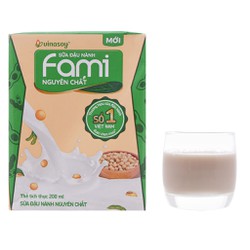 Lốc 6 hộp sữa đậu nành nguyên chất Fami 200ml