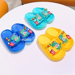 Dép Bánh Mì Gắn Charm Khủng Long Yes Siêu Đẹp Cho Bé