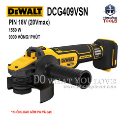 Máy Mài Góc 100 mm Dùng Pin Có 6 Cấp Điều Tốc DeWalt 20V DCG409VSN ( Thân Máy )