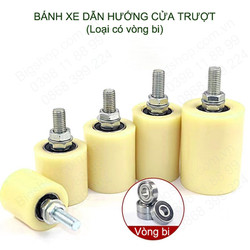 01 Con lăn dẫn hướng cửa cổng trượt, thân bằng nhựa PP, lõi thép có vòng bi