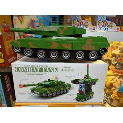 Xe Tăng Đồ Chơi 388-44 Lắp Pin Biến Hình Robot Có Đèn Và Nhạc Combat Tank