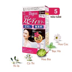 Chính hãng (BIGEN HỒNG) Kem Nhuộm Tóc Bigen nhập khẩu Nhật 100% ( Nâu sẫm - SỐ 5)