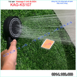 Vòi hoa sen tắm KAG-KS107 trọn bộ màu đen sang trọng, Shower head 1 tay sen + 1 dây 1.4m tia nước siêu mạnh sử dụng bền bỉ KHÔNG GỈ Séc