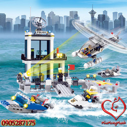 Trạm Cảnh Sát Biển 536 Chi Tiết City Đồ Chơi Lắp Ráp Xếp Hình Kazi MOC DIY