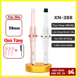 Máy uốn tóc xoăn tự động xoay 360 độ phủ gốm sứ trục 28mm, 3 mức chỉnh nhiệt an toàn