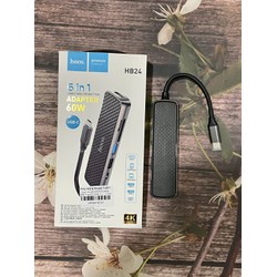 Hub chuyển HOCO HB24 usb Type-C USB 3.0 + HDMI 4K + tf + sd + pd 60W