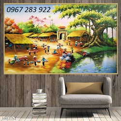 Tranh ốp tường đồng quê phong cảnh đẹp 3d
