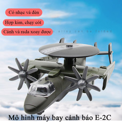Mô hình máy bay cảnh báo sớm E-2C chất liệu hợp kim, có nhạc và đèn, chạy cót