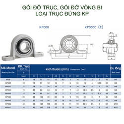 01 Gối đỡ vòng bi, đỡ trục loại đứng KP, bằng hợp kim, có nhiều loại cho khách lựa chọn