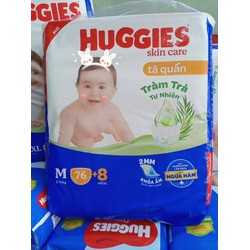Tã quần Huggies Skin Care tràm trà M76/L68/XL60/XXL54 + Tặng 8 miếng