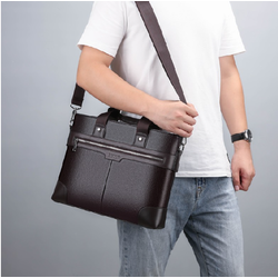 Túi xách da phong cách doanh nhân thời trang cho nam đựng laptop 13 - 14 inch