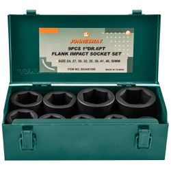 Bộ khẩu ngắn cho súng vặn ốc 1” 9 chi tiết (24-50 mm) Jonnesway S03A8109S