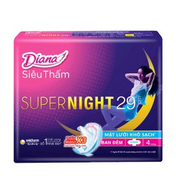Băng Vệ Sinh Diana ban đêm 29cm gói 4 miếng mặt lưới