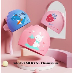 Mũ bơi, nón bơi Silicon cao cấp chống nước, chống ướt tóc cho bé trai và bé gái