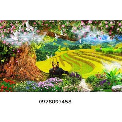 Tranh phong cảnh thiên nhiên - gạch ốp tường