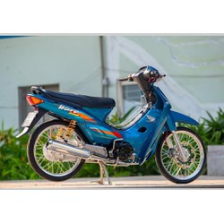 Bộ tem 3 lớp chắc chắn dán khung xe Wave 110 bản nhỏ màu Xanh Ngọc - lắp zin.