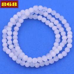 Vòng chuỗi Đá Mắt mèo TRẮNG 108 hạt 6mm, 8mm - Chuỗi tay Phong thủy - Tràng chuỗi hợp mệnh Kim, Thủy