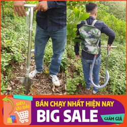 Xẻng bón phân, xẻng bón phân tự lấp, dụng cụ nông nghiệp, dụng cụ bón phân chất liệu Inox đeo vai lưng, Túi bón phân