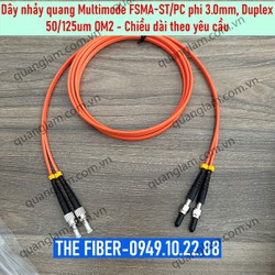 Dây nhảy quang Multimode 50/125um FSMA-ST/PC phi 3.0mm, Duplex - Chiều dài theo yêu cầu