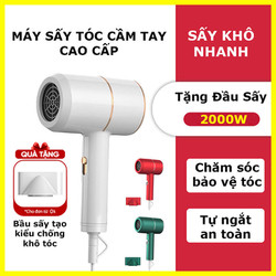 Máy sấy tóc mini tạo kiểu công suất lớn 2000W sấy khô nhanh, máy sấy tóc cầm tay 2 chế độ - Tặng kèm đầu sấy tóc tạo kiểu