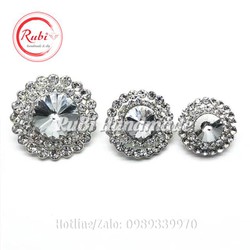 4 Cái Nút Áo - Cúc Áo Hạt Xoàn Viền Xoàn Đính Kết Trang Phục Thời Trang, Váy Cưới, Dạ Hội